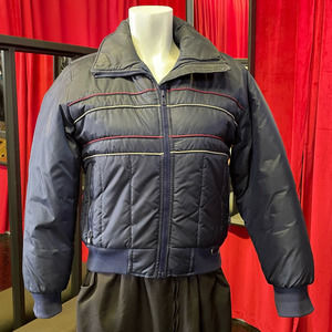 Vtg 90s Ski Moves Crop Navy Blue Puffer Coat Retro Womens Small  Full Zip Nylon